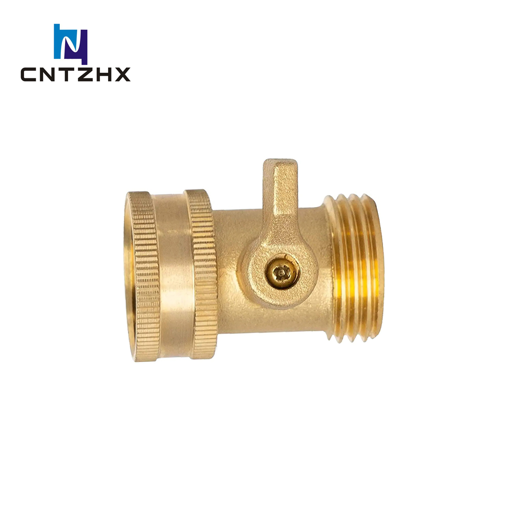 Solid Brass Garden Hose Connector, Water Hose Shut Off Valve HX-3003A