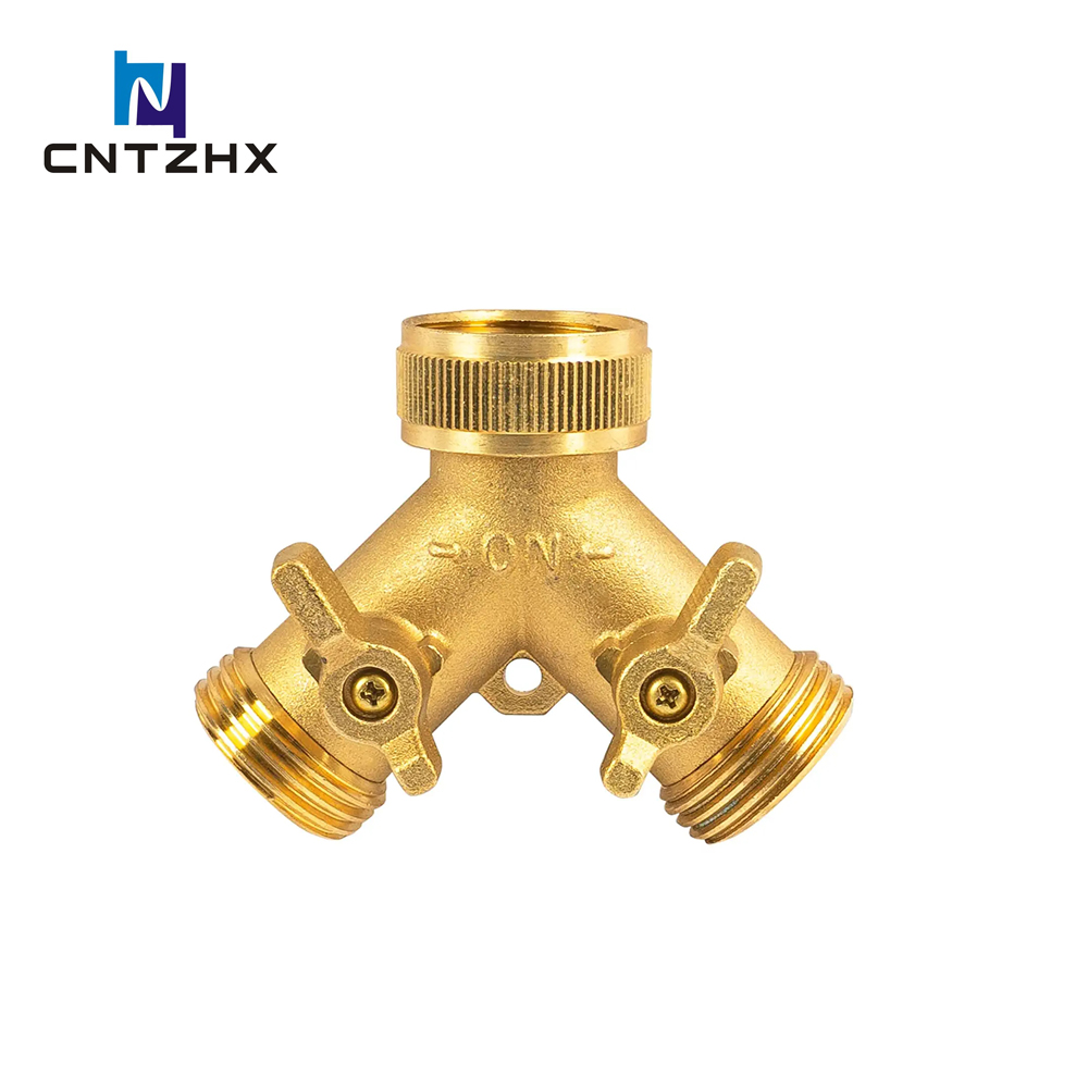 Brass Garden Hose Splitter (2 Way), Solid Brass Hose Y Splitter