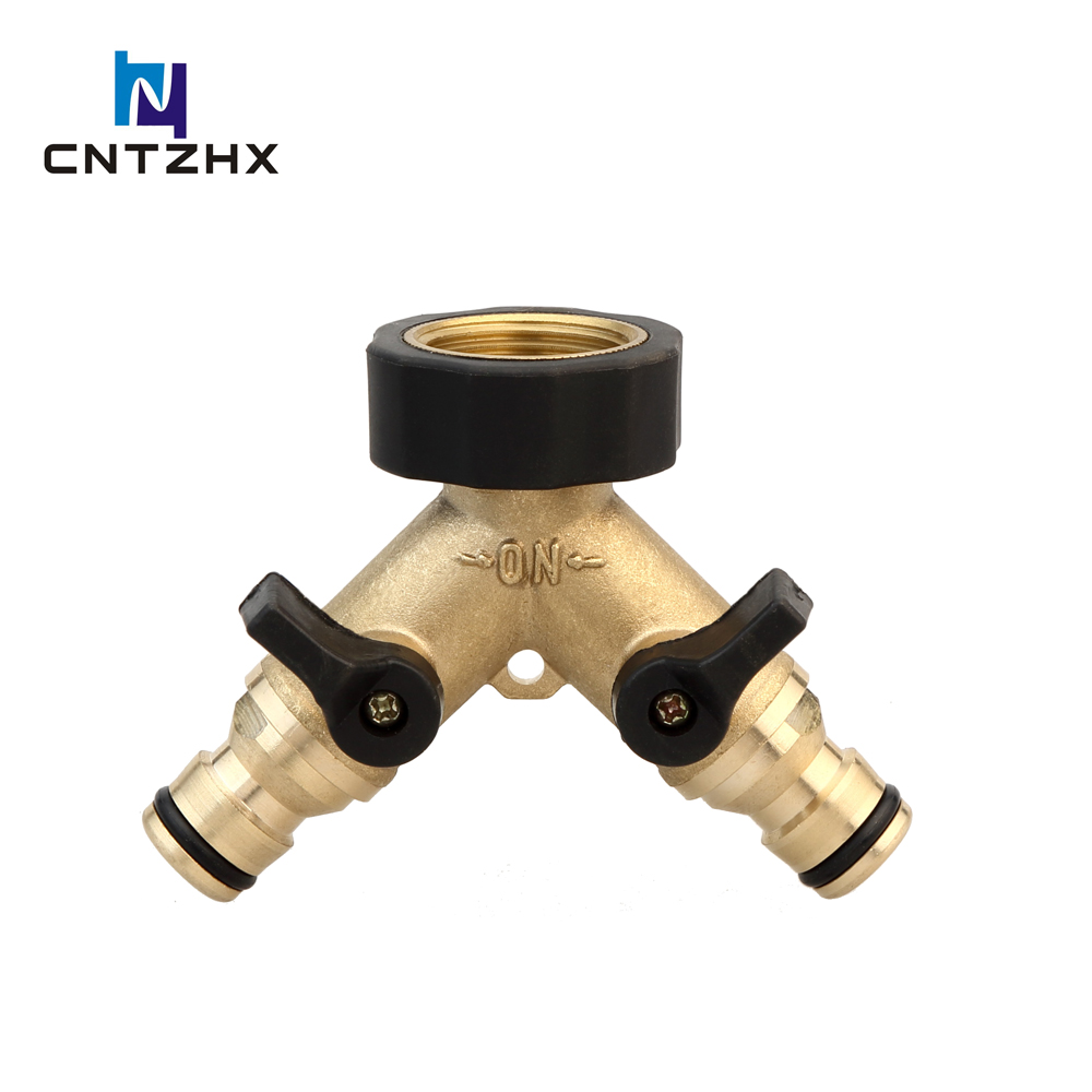 Brass Garden Hose Quick Connector 2-Way Splitter