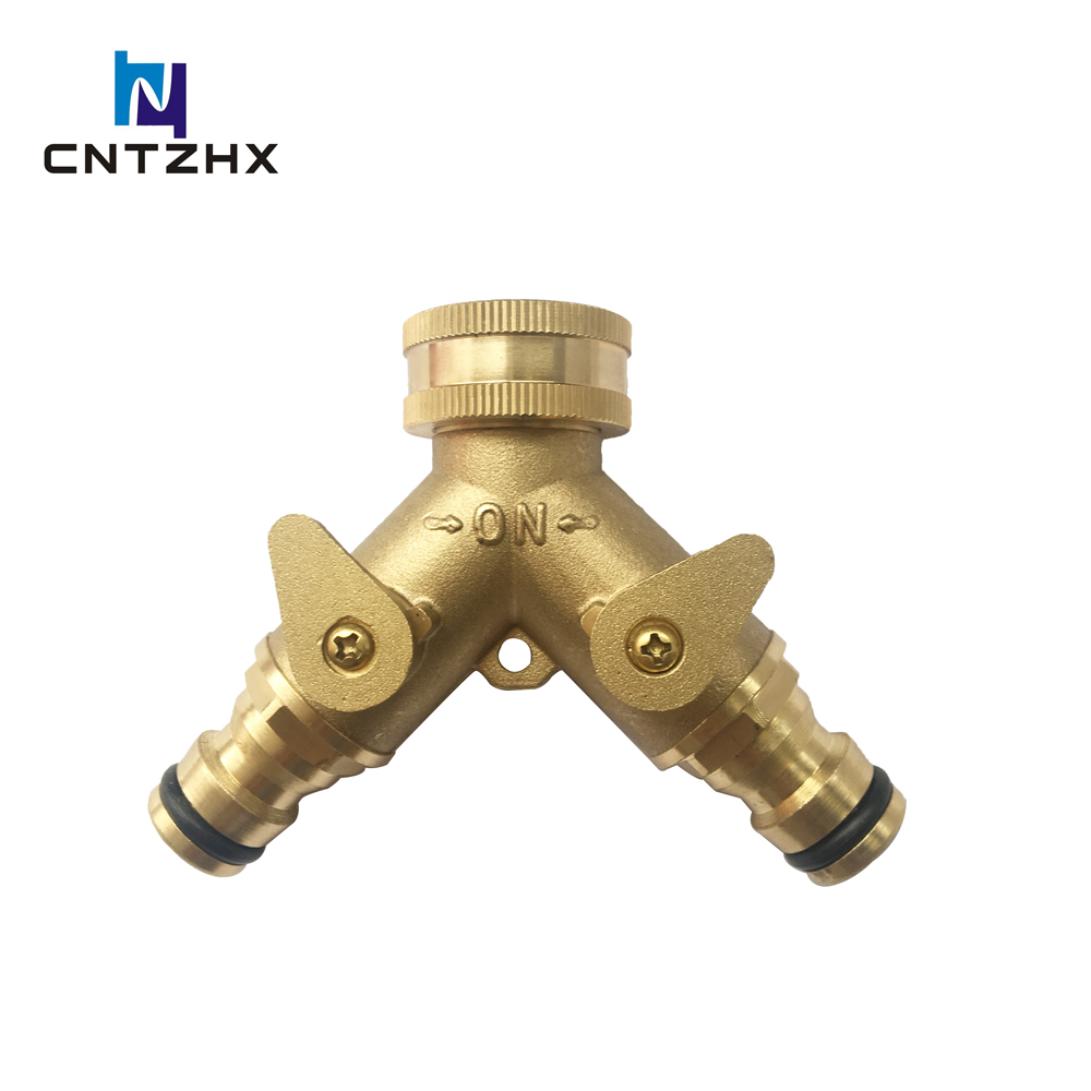 Brass Garden Hose Quick Connector 2-Way Splitter