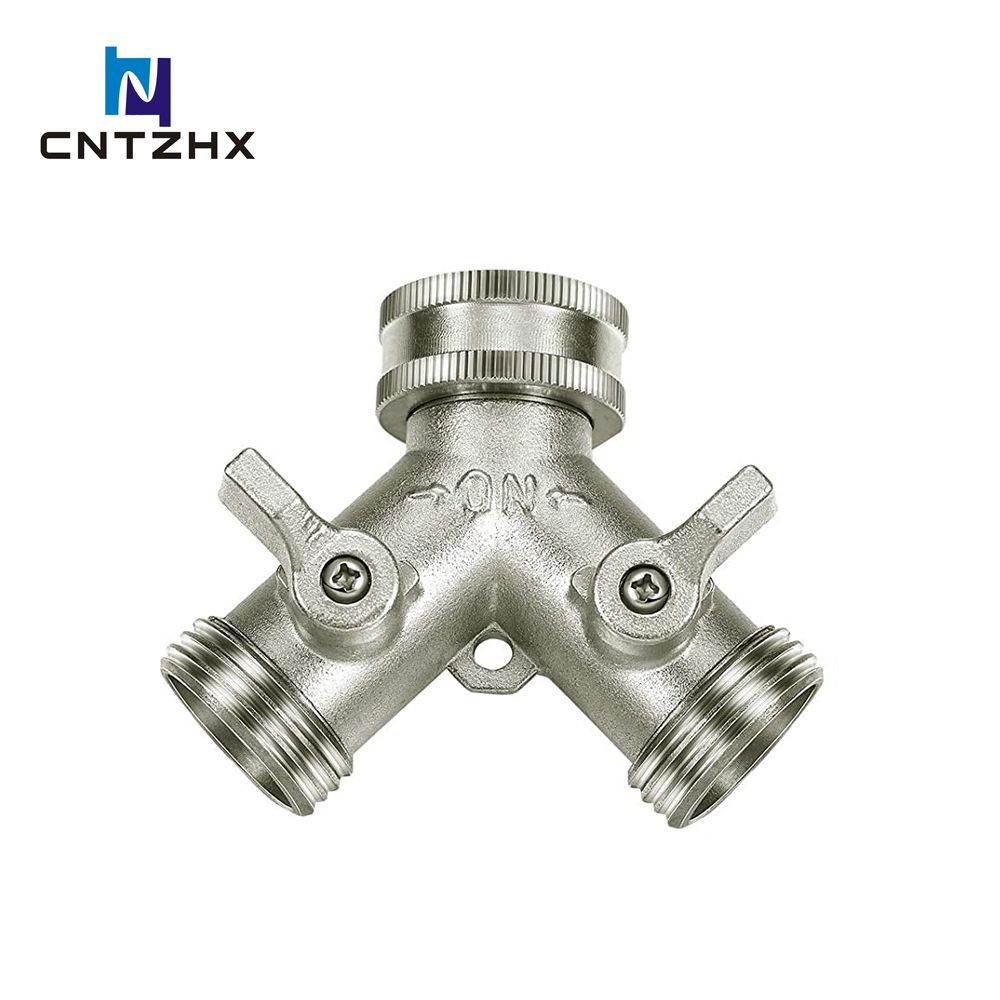 Heavy Duty Nickel Plated Brass 2 way Y Splitter