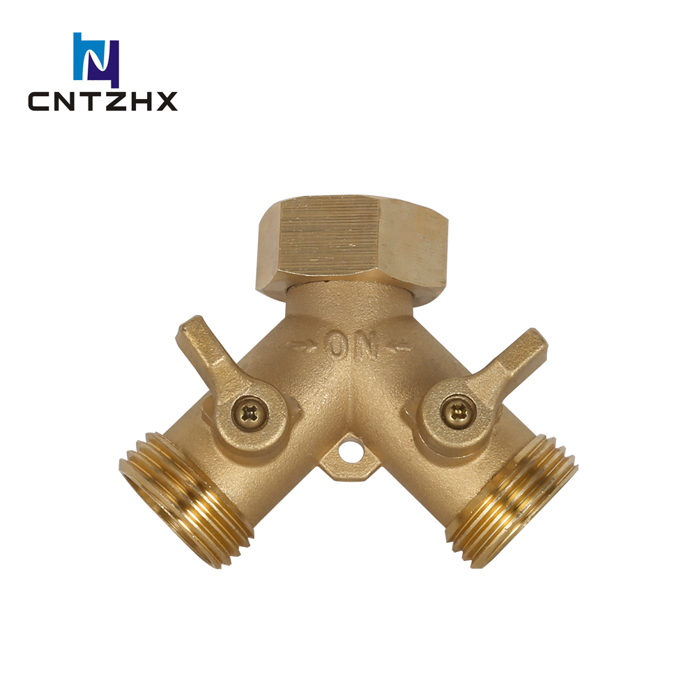 Brass Garden Hose Splitter (2 Way), Solid Brass Hose Y Splitter