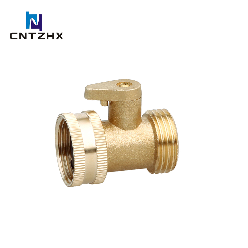 Heavy Duty Brass Garden Hose Connector with Shut Off Valve
