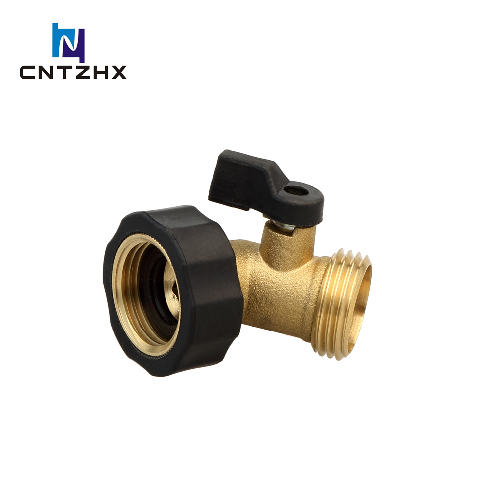 Heavy Duty Brass Shut Off Valve Garden Hose Elbow Connector