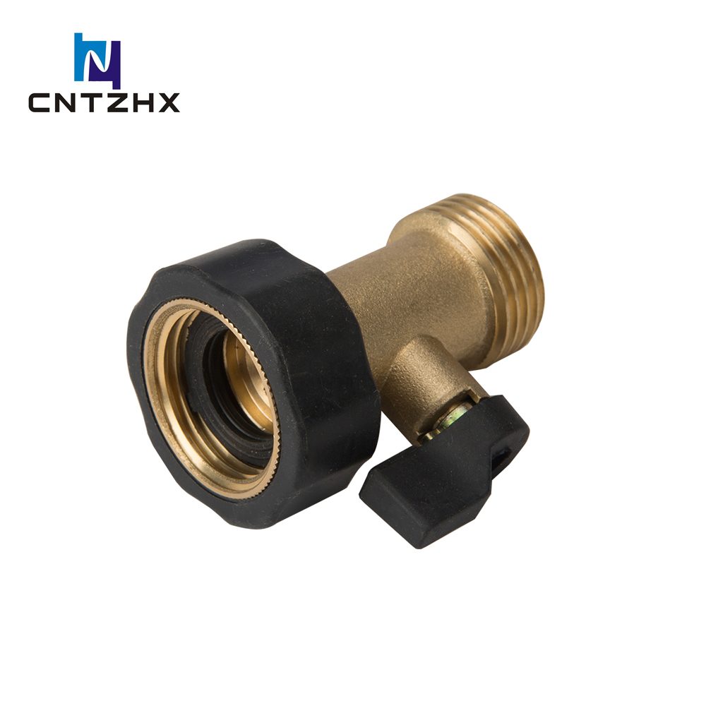 Heavy Duty Brass Shut Off Valve Garden Hose Connector