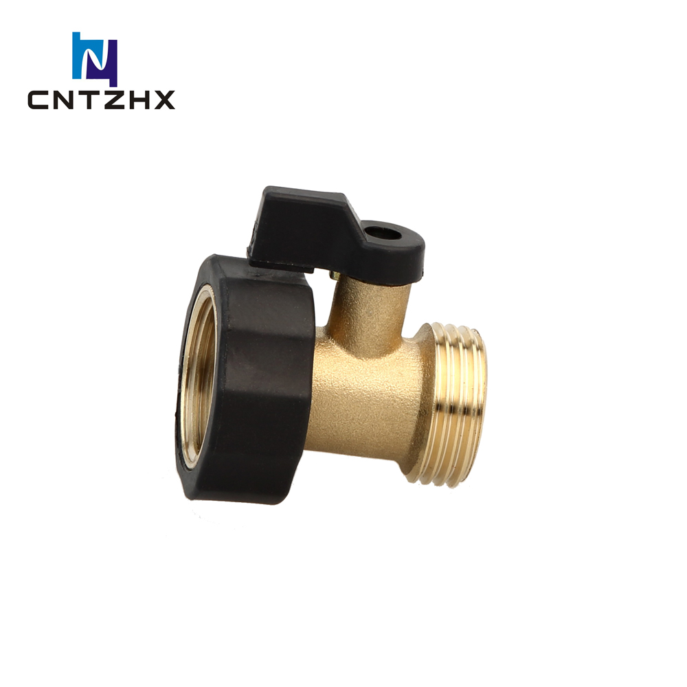 Heavy Duty Brass Shut Off Valve Garden Hose Connector